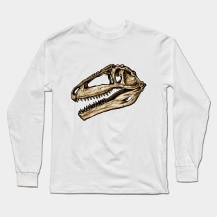 Dinosaur Skull Giganotosaurus Sticker Long Sleeve T-Shirt